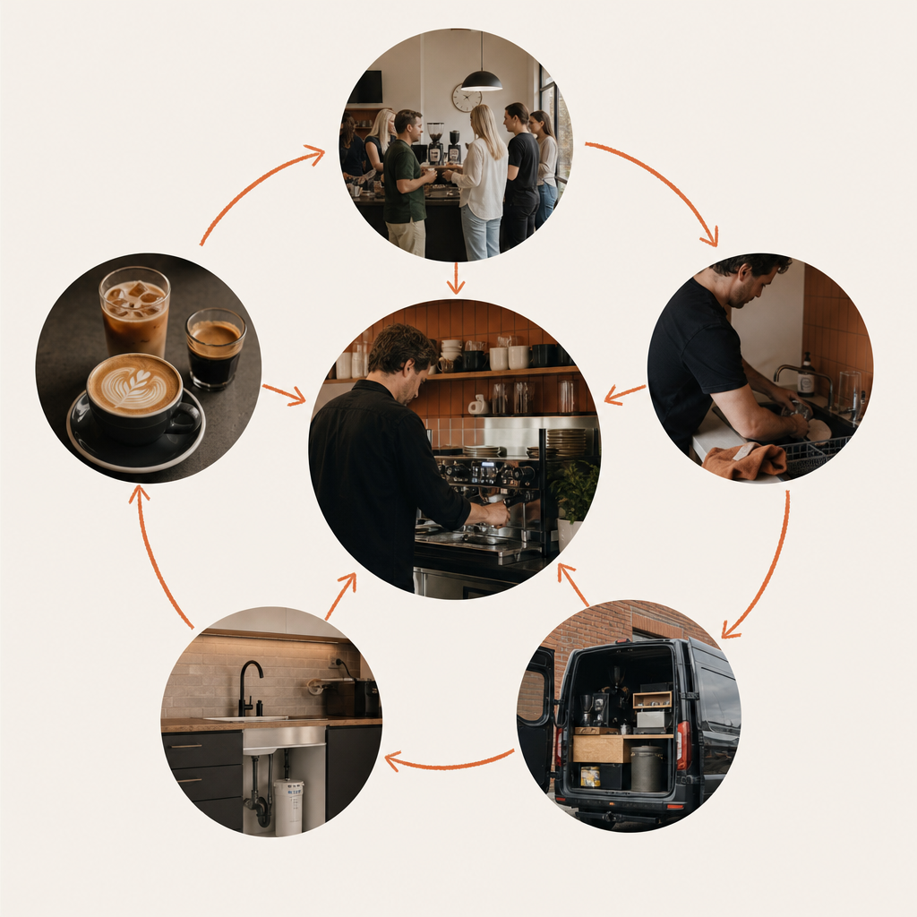 Office coffee machine selection factors and decision flow