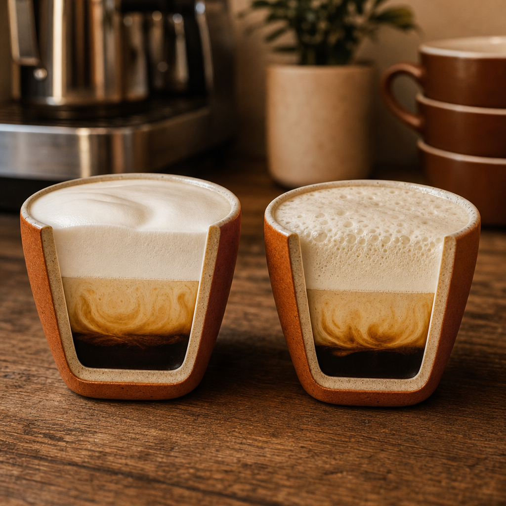 Fresh milk microfoam compared with powdered milk foam