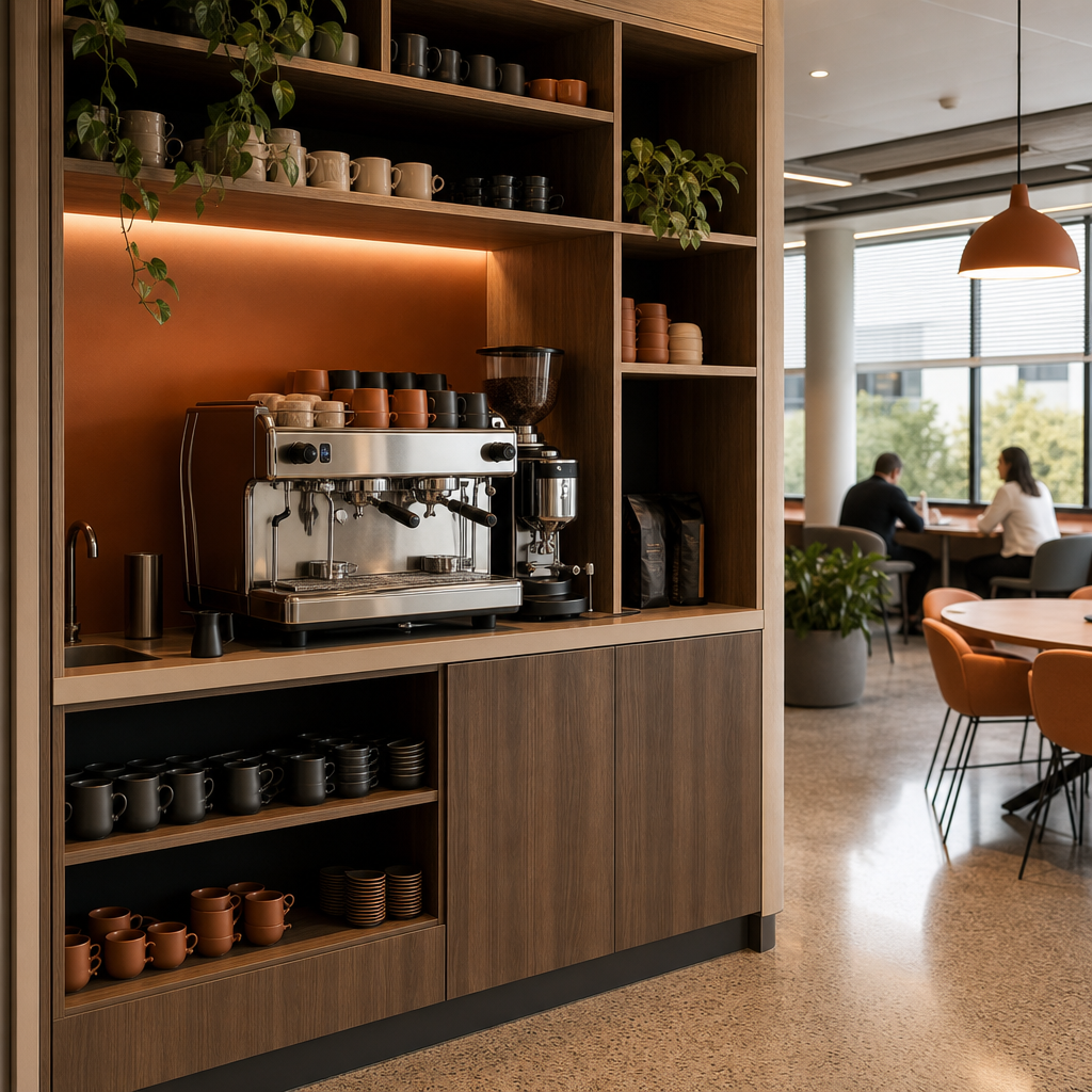 Modern Office Coffee Station Ideas: Design, Layout & Employee Perks