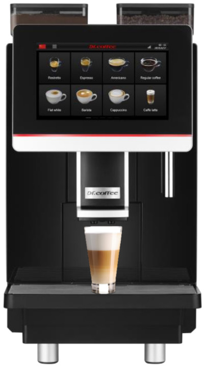 Commercial coffee bar setup with multiple machine options